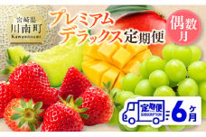 【 全6回定期便 】 プレミアム デラックス 定期便 【偶数月】 【 川南町産 いちご 完熟 マンゴー ぶどう シャイン マスカット メロン 】