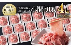 宮崎県産豚肉 「川南ポーク」 小間切れ 計4kg (200g×20) 【 肉 豚肉 国産 こま切れ おかず 便利 九州産 宮崎県産 川南町産 送料無料 】