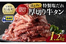 ※最速便※【訳あり】特製塩だれ 厚切り 牛タン 1200g【 訳あり わけあり ワケアリ 肉 牛肉 牛たん ぎゅうたん 塩ダレ たん タン 厚切り 味付き 焼くだけ おかず 簡単調理 BBQ 焼肉 焼き肉 】