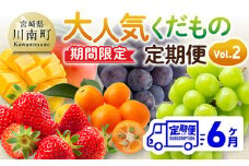 ※期間限定※【6ヶ月定期便】大人気くだもの定期便Vol.2 【 川南町産 くだもの いちご イチゴ きんかん マンゴー シャインマスカット ピオーネ  】