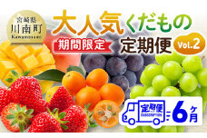 ※期間限定※【6ヶ月定期便】大人気くだもの定期便Vol.2 【 川南町産 くだもの いちご イチゴ きんかん マンゴー シャインマスカット ピオーネ  】