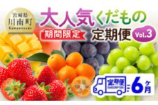 ※期間限定※【6ヶ月定期便】大人気くだもの定期便Vol.3 【 川南町産 くだもの いちご イチゴ きんかん マンゴー シャインマスカット ピオーネ  】