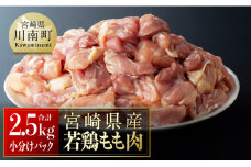 ※令和7年8月発送※【小分け】宮崎県産若鶏　もも肉2.5kg（250g×10袋） 【 肉 鶏肉 精肉 小分け 便利 若鶏 もも 九州産 宮崎県産 川南町 おうちごはん 送料無料 】