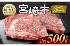 ※令和7年10月発送※宮崎牛 ロース ステーキ 2枚 500g 【 肉 牛肉 国産 宮崎県産 宮崎牛 黒毛和牛 和牛 ステーキ BBQ 4等級  A4ランク ロース 】