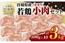 宮崎県産若鶏　小肉(せせり)3㎏（300g×10） 【 鶏肉 鶏 小肉 せせり 肉 宮崎県産 小分け パック 送料無料 】