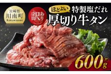 ※令和7年11月発送※【訳あり】特製塩だれ！ ほどよい 厚切り 牛タン 600g【 肉 牛肉 牛たん たん 厚切り 塩ダレ 塩だれ タン 味付き BBQ 焼肉 焼き肉 焼くだけ おかず 簡単調理 】