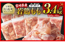 ※令和7年10月発送※【小分け】宮崎県産若鶏 もも切身 計3.4kg（340g×10） 【 宮崎県産 真空パック 国産 九州産 鶏肉 若鶏 肉 とり もも モモ肉 大容量 宮崎県 川南町 送料無料  】