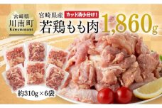 【令和7年10月発送】宮崎県産 若鶏 もも肉 1,860g 【 鶏肉 もも肉  モモ 肉 小分け からあげ チキン南蛮 国産 九州産 宮崎県産 送料無料 】