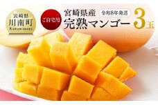 【令和8年発送】宮崎県産完熟マンゴー　ご自宅用3玉 【 果物 フルーツ マンゴー 宮崎県産 完熟マンゴー みやざきマンゴー 先行予約 】