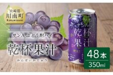 サンA乾杯果汁ぶどう酎ハイ　350ml缶×24本×2ケース 【 飲料 酎ハイ お酒 ぶどう 宮崎県産 】