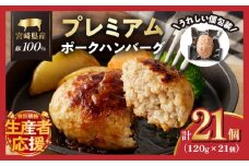 生産者応援!!【期間・数量限定特別規格】宮崎県産豚プレミアムハンバーグ(計21個) 肉 豚肉 加工品 惣菜 国産_T001-0121-ZO