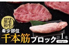【超希少】宮崎県産黒毛和牛千本筋ブロック(計300g以上) 肉 牛 牛肉 国産_T023-0151