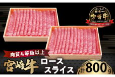 宮崎牛ローススライス(計800g) 肉 牛 牛肉 国産_T050-006