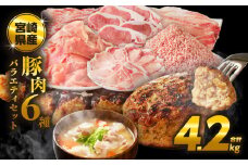 【令和7年12月発送】≪宮崎県産≫豚肉6種＼てげスゲーセット／合計4.2kg 肉 豚 豚肉 おかず 国産_T009-0122-12