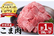 宮崎牛 こま肉(計1kg・200g×5) 牛肉 お肉 黒毛和牛 ブランド和牛 こま切れ 国産 冷凍 【MF-8】【エムファーム】