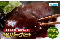 ハンバーグセット(計約950g・190g×5個)お肉 牛肉 ソース 冷凍 個包装 国産 おかず 惣菜 簡単調理【TG-1】【サンクスギビング】