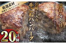 宮崎牛入りハンバーグ(140g×20個) 簡単調理 焼くだけ 和牛 宮崎牛 黒毛和牛 お肉 牛肉 豚肉 冷凍 個包装 国産 おかず 惣菜 小分け 手ごね 【AW-45】【丸正水産】
