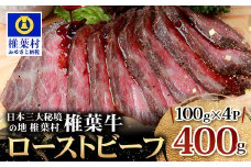 宮崎県産 椎葉牛 ローストビーフブロック 400g 【100g×4P】［宮崎県 椎葉村 国産 国産牛 黒毛和牛 和牛 牛 牛肉 赤身 にく おにく 肉 お肉 ローストビーフ ブロック肉 冷凍 ごちそう 贈物 日本三大秘境］ TK-34