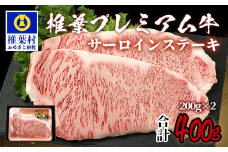 宮崎県産 椎葉プレミアム牛 サーロイン 400g お試しステーキソース付き ［宮崎県 椎葉村 国産 国産牛 黒毛和牛 和牛 牛 牛肉 赤身 にく おにく 肉 お肉 a4 A4 ステーキ サーロイン やきにく 焼肉 バーベキュー 冷凍 ごちそう 贈物 日本三大秘境］【TK-42】