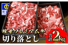 宮崎県産 椎葉プレミアム牛 切り落とし 2kg［宮崎県 椎葉村 国産 国産牛 黒毛和牛 和牛 牛 牛肉 赤身 にく おにく 肉 お肉 a4 A4 やきにく 焼肉 カレー シチュー バーベキュー 炒め物 冷凍 ごちそう 贈物 日本三大秘境］【TK-50】