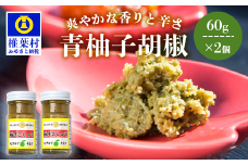 【椎葉村産天然ゆず・唐辛子使用】青柚子胡椒 2本×60g 【柚子胡椒 柚子こしょう 青柚子胡椒 柚子 天然ゆず ユズ 調味料 薬味 ご当地  うどん 餃子 健康 便利 おすすめ ギフト プレゼント 父 母】HF-84
