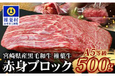 【日本三大秘境の黒毛和牛】宮崎県産 椎葉牛 赤身ももブロック 500g A5等級指定［宮崎 椎葉 国産 国産牛 黒毛和牛 和牛 牛 牛肉 赤身 にく おにく 肉 お肉 500g a5 A5 牛ももブロック 牛モモブロック ブロック肉 ステーキ 焼肉 カレー ローストビーフ 赤身ブロック ブロック肉 冷凍 ごちそう 贅沢 贈物 ギフト 特別な日 記念日 お中元 お歳暮 日本三大秘境］【TK-81】