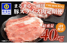 宮崎県産 THE HOUBOQ 豚肉 定期便 5回配送 まるまる一頭分 スライス加工［宮崎県 椎葉村 国産 国産豚 ぶた 豚 ポーク 豚肉 にく おにく 肉 お肉 スライス やきにく 焼肉 バーベキュー BBQ 炒め物 便利 多用途 冷凍 料理 日本三大秘境］【 HB-99】