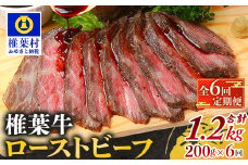 【定期便】6回定期便 宮崎県産 大人気！椎葉牛 ローストビーフブロック 200g（100g×2P）×6回 計1.2kg［送料無料 定期便 椎葉 ローストビーフブロック ローストビーフ ブロック 国産牛 黒毛和牛 和牛 牛肉 赤身 にく おにく 肉 牛 お肉  ブロック肉 冷凍 食べ物 食品 贅沢 ごちそう お取り寄せ グルメ 贈物 定期 ギフト 日本三大秘境 おすすめ 人気］TK-106