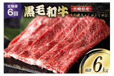 6回 定期便 黒毛和牛 ウデ スライス (500g×2) 合計6kg [ミヤチク 宮崎県 美郷町 31au0091] すき焼き しゃぶしゃぶ 冷凍 国産 宮崎県産 和牛 牛 肉 ウデ 腕 肉巻き 肉じゃが プルコギ ビーフペッパーライス 焼きしゃぶ 小分け セット