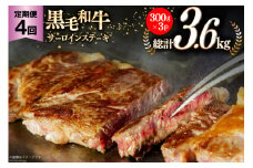 4回 定期便 宮崎県産 黒毛和牛 サーロイン ステーキ 300g ×3×4ヶ月 合計3.6kg [サンアグリフーズ 宮崎県 美郷町 31ba0033] 小分け 冷凍 牛 肉 霜降り 真空包装