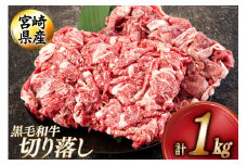 黒毛和牛 切り落とし 500g×2 計1kg [アグリ産業匠泰 宮崎県 美郷町 31be0048] 小分け 牛肉 切落し モモ バラ 牛丼 肉じゃが しぐれ煮 煮込み 炒め 焼肉 普段使い 調理 おかず 料理 国産 送料無料 パック 牛 すき煮 肉豆腐 甘辛煮 ハヤシライス すき焼き