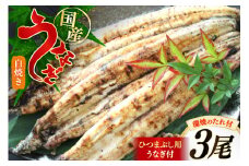 うなぎ 鰻 白焼き 3尾 たれ付き [オーチャンズ 宮崎県 美郷町 31bn0002] ウナギ 国産 蒲焼のたれ 付き タレ たれ 蒲焼 蒲焼き