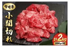 牛肉 宮崎牛 小間切れ 200g 10P 計2kg [マルミヤストア 宮崎県 美郷町 31ag0147] 小分け 国産 黒毛和牛 黒毛 和牛 BBQ