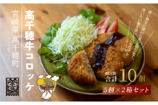 高千穂牛コロッケ 5個×2箱 肉 牛肉 高千穂牛 ブランド牛 コロッケ 包装 真空包装 自慢の味付け 美味しい 冷凍保管 宮崎県 高千穂町 _Tk020-010