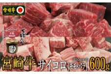 宮崎牛 サイコロ600g 万能だれ付き | 牛肉 肉 お肉 精肉 サイコロ肉 バラ肉 モモ肉 バラ モモ 小分け セット 詰め合わせ 食べ比べ 味比べ 国産 黒毛和牛 ブランド牛 国産牛 宮崎県産 焼き肉 BBQ アウトドア グルメ お取り寄せ 宮崎県 高千穂町 |_Tk024-016