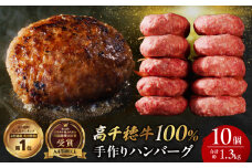 宮崎県産黒毛和牛A4等級以上 高千穂牛 100％使用！ 肉汁あふれる手作り ハンバーグ 合計10個 2個入×5パック 計1.3kg|  高千穂牛 高千穂牛ハンバーグ 和牛ハンバーグ 人気 牛肉100％ 和牛 牛 牛肉 肉 普段使い パック 冷凍 惣菜 お惣菜 贈答 贈り物 パーティー ギフト クリスマス BBQ お弁当 おかず 料理 簡単調理 プレゼント 手作り |_Tk002-061