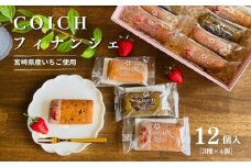 宮崎県産いちご使用～いちごのフィナンシェ3種×4個/計12個入 | 菓子 お菓子 洋菓子 スイーツ デザート いちご フィナンシェ プレーン いちご塩 釜炒り茶 フレーバー 贈り物 ギフト プレゼント 贈答 贈答用 ご褒美 宮崎県 高千穂町 |_Tk022-009