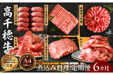 【6か月定期便】高千穂牛煮込み料理6か月定期便| 高千穂牛 牛肉 肉 お肉 定期便 定期 国産牛 ブランド牛 和牛 すね肉 ロース スライス 煮込み カレー ビーフシチュー 国産 贈答 贈り物 普段使い |_Tk002-t087
