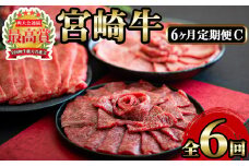＜定期便・6回(連続)＞宮崎牛・定期便C(6ヶ月)国産 宮崎県産 宮崎牛 牛肉 ステーキ 焼肉 すき焼き 炒め物 霜降り A4【MI023】【(株)ミヤチク宮崎加工センター】