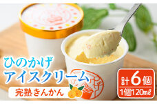 ひのかげ 完熟金柑 アイスクリーム(120ml×6個) アイス スイーツ デザート 詰め合わせ セット 冷凍 お取り寄せ グルメ きんかん ＜離島配送不可＞【MU035】【日之影町村おこし総合産業(株)】