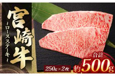 宮崎牛ロースステーキ 2枚（計 500g） | 肉 にく お肉 おにく 牛 牛肉 和牛 宮崎牛 牛ロース ロース ステーキ 宮崎県 五ヶ瀬町