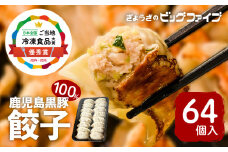 【第1回 日本全国！ご当地冷凍食品大賞 2024-2025 優秀賞受賞！】鹿児島黒豚100%餃子 64個入り　K027-009