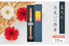 屋久杉 出逢い一膳箸 女性用（22cm）　K042-007_1