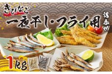 【津曲商店】きびなご一夜干し、フライ用詰合せ 1kg　K100-001