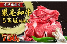 鹿児島県産黒毛和牛5等級切落し750g　K086-032