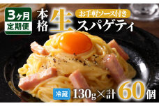 【3ヶ月定期便】生スパゲティ20個　お手軽ソース3個付き 　K036-T07