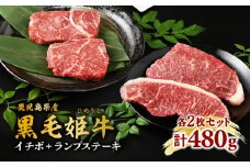 黒毛姫牛　イチボ＋ランプステーキ　計480g　K111-021