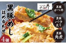【かごしま黒豚 六白亭】黒豚めし詰合せ　4個　K163-003