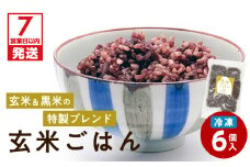 【7営業日以内に発送】冷凍玄米ごはん 6個パック　K182-002
