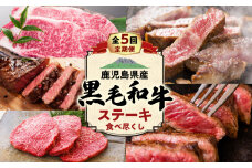 【全5回】鹿児島県産黒毛和牛ステーキ食べ尽くし定期便　K000-T2308